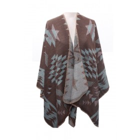 U Shape Triangle Print Poncho - 5 per pack - 5 per pack - $3.00 ea